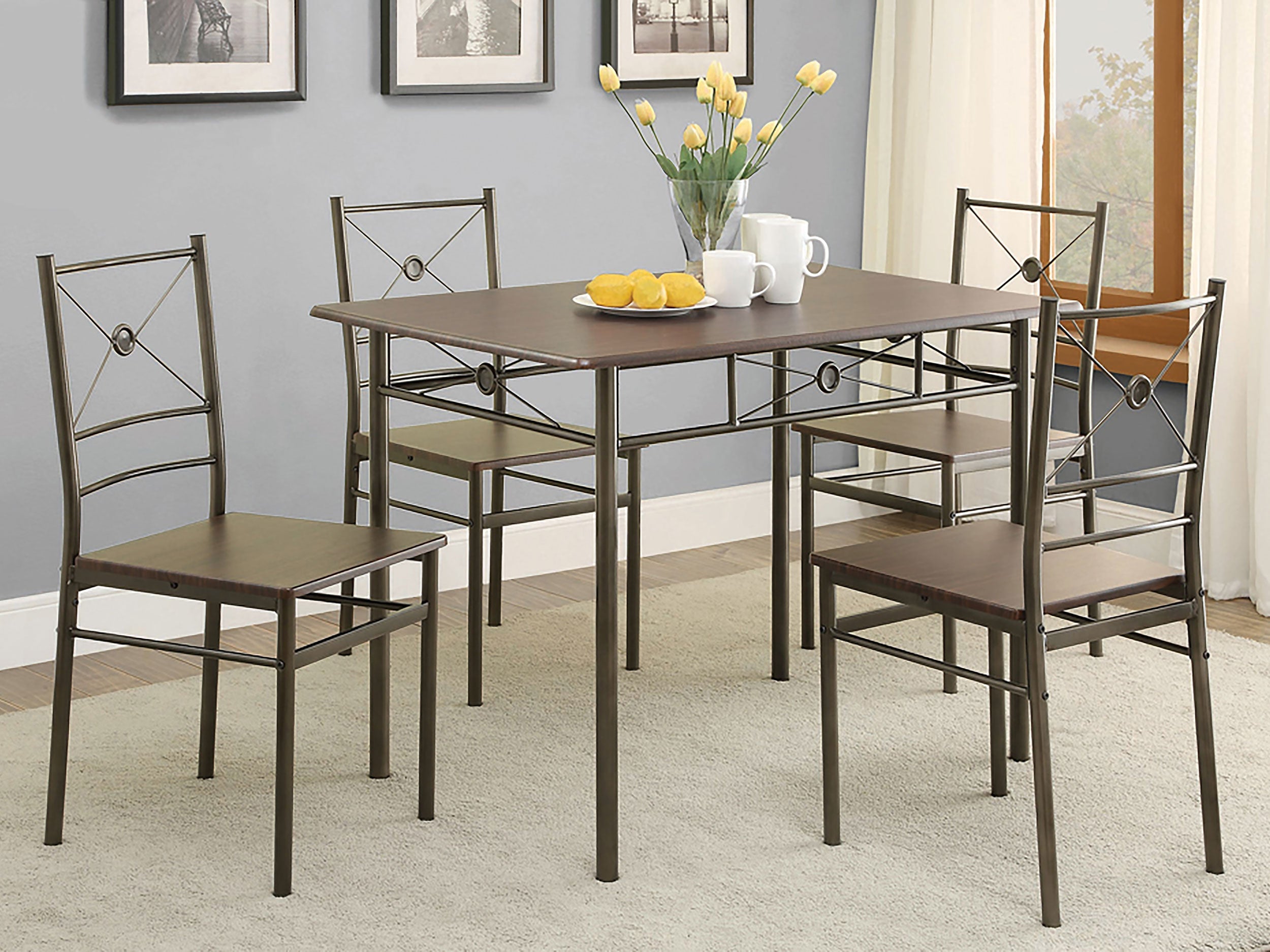 Anna  Rectangular Dining Set Dark Bronze