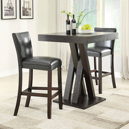 Coaster Alberton Upholstered Bar Stools Black and Cappuccino (Set of 2) Default Title