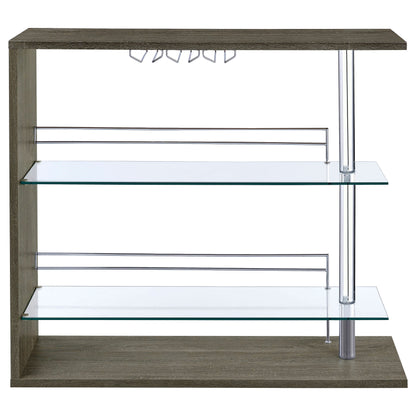 Prescott Rectangular 2-shelf Bar Unit Glossy Black