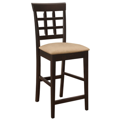 Coaster Gabriel Upholstered Counter Height Stools Cappuccino and Beige (Set of 2) Default Title