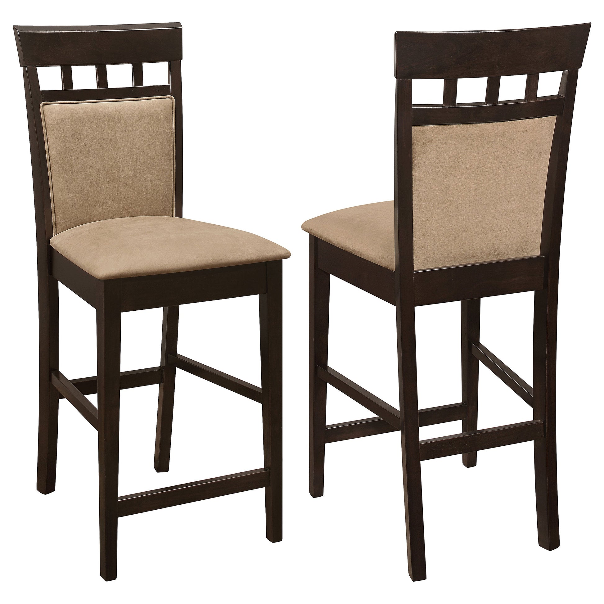 Coaster Gabriel Upholstered Counter Height Stools Cappuccino and Beige (Set of 2) Default Title