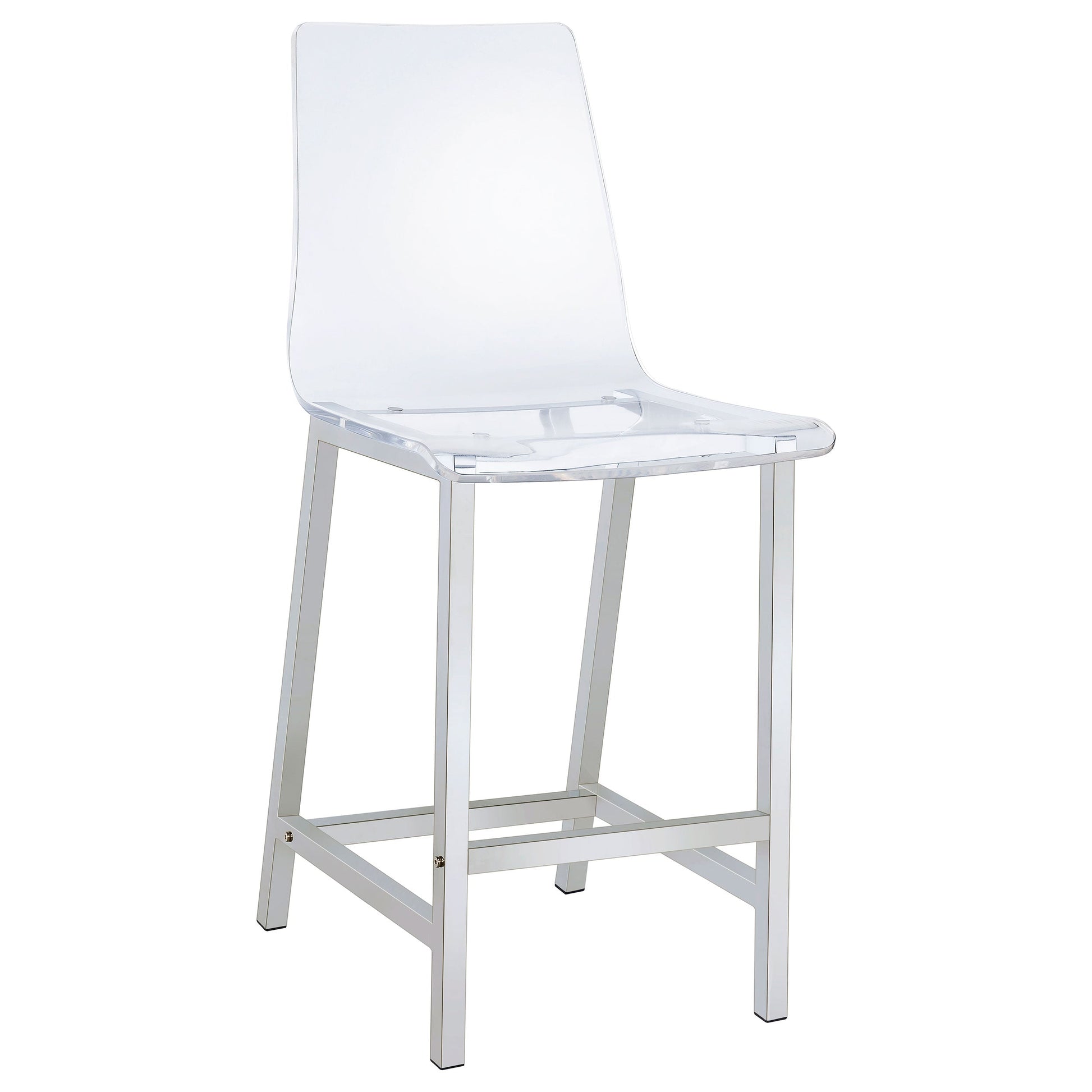 Coaster Juelia Counter Height Stools Chrome and Clear Acrylic (Set of 2) Default Title