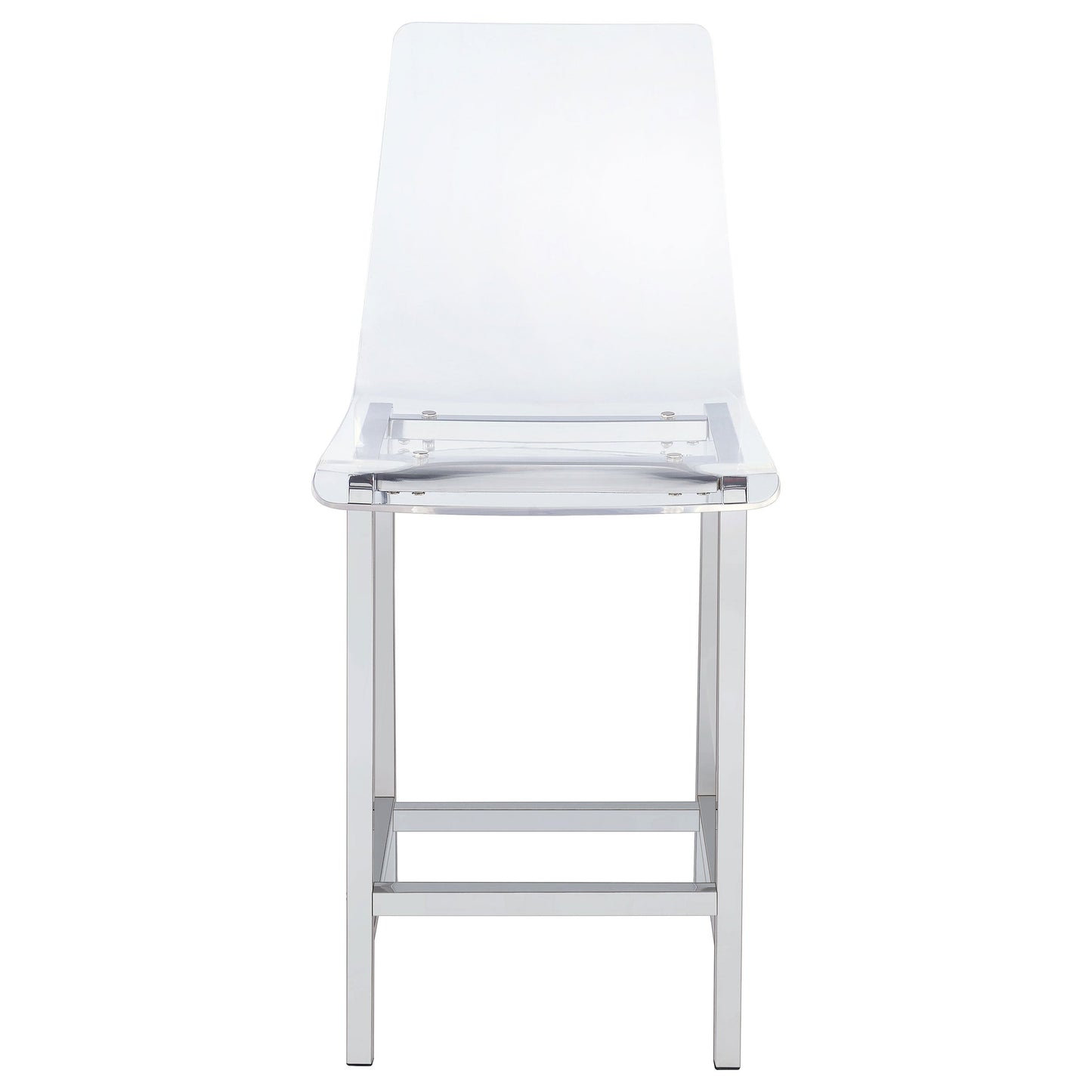 Coaster Juelia Counter Height Stools Chrome and Clear Acrylic (Set of 2) Default Title