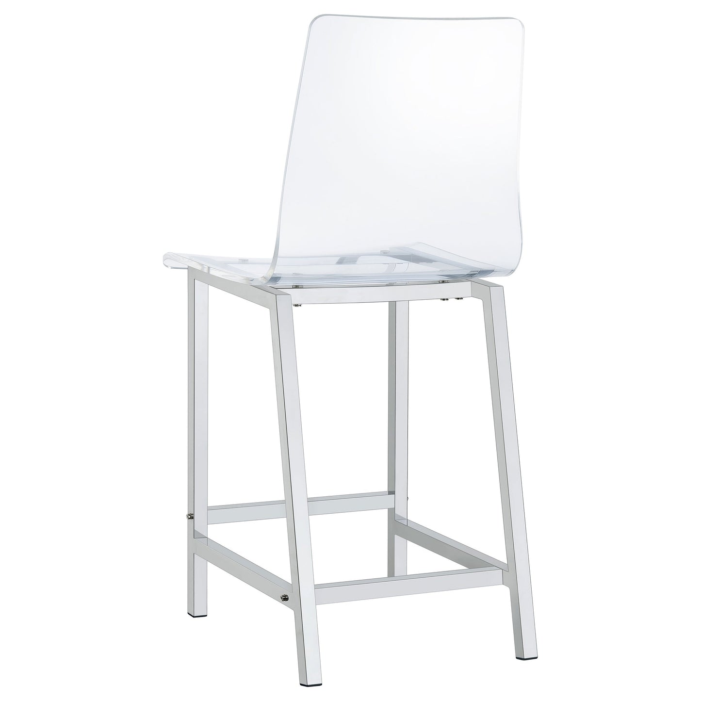 Coaster Juelia Counter Height Stools Chrome and Clear Acrylic (Set of 2) Default Title