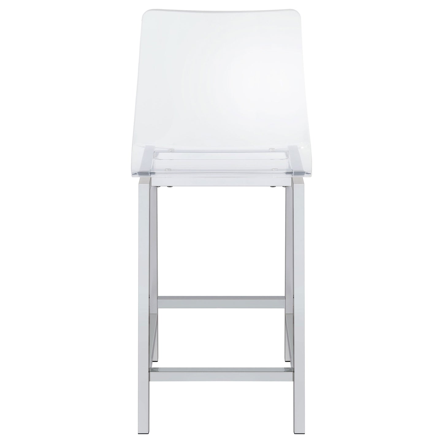 Coaster Juelia Counter Height Stools Chrome and Clear Acrylic (Set of 2) Default Title