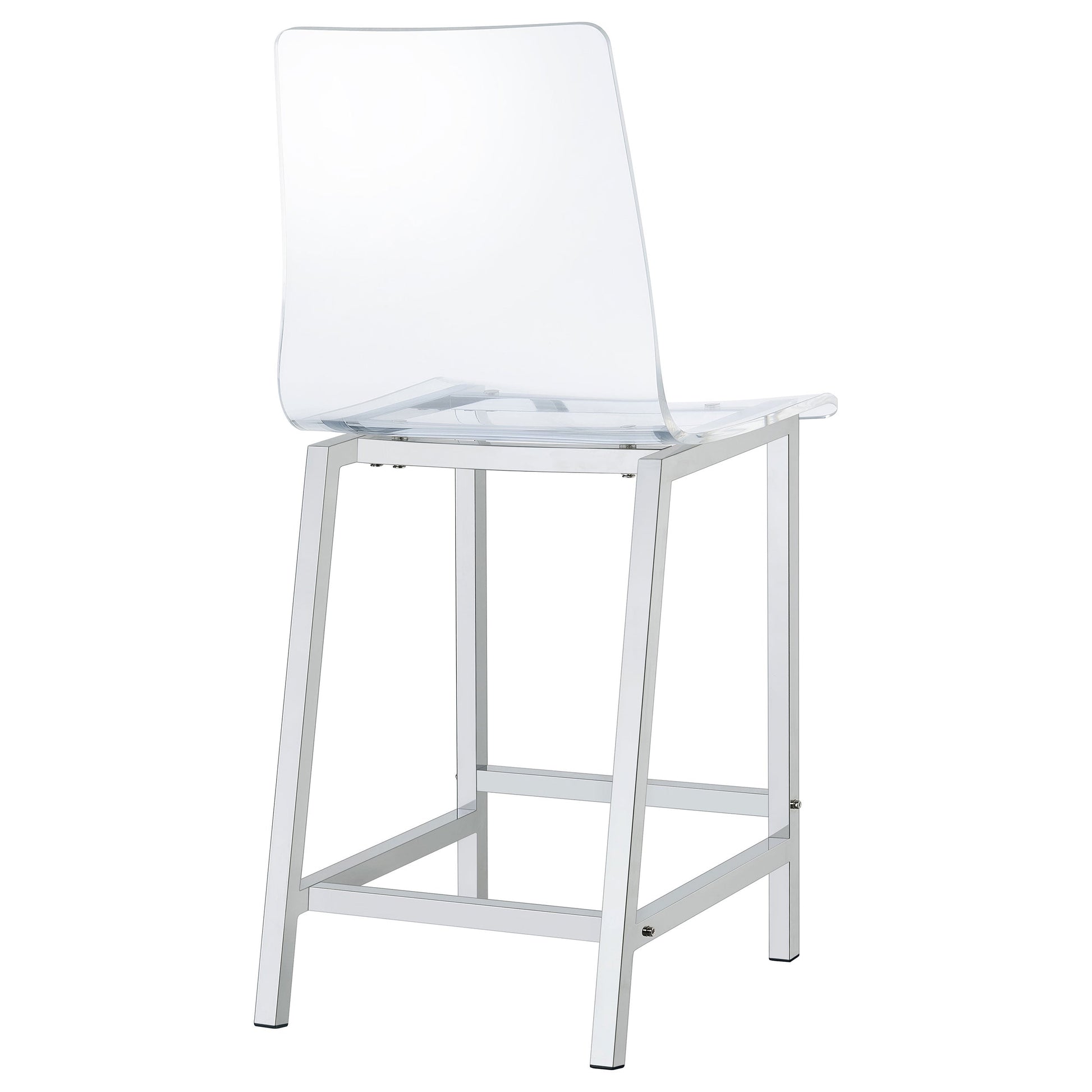 Coaster Juelia Counter Height Stools Chrome and Clear Acrylic (Set of 2) Default Title