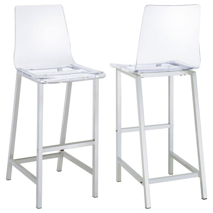 Coaster Juelia Bar Stools Chrome and Clear Acrylic (Set of 2) Default Title