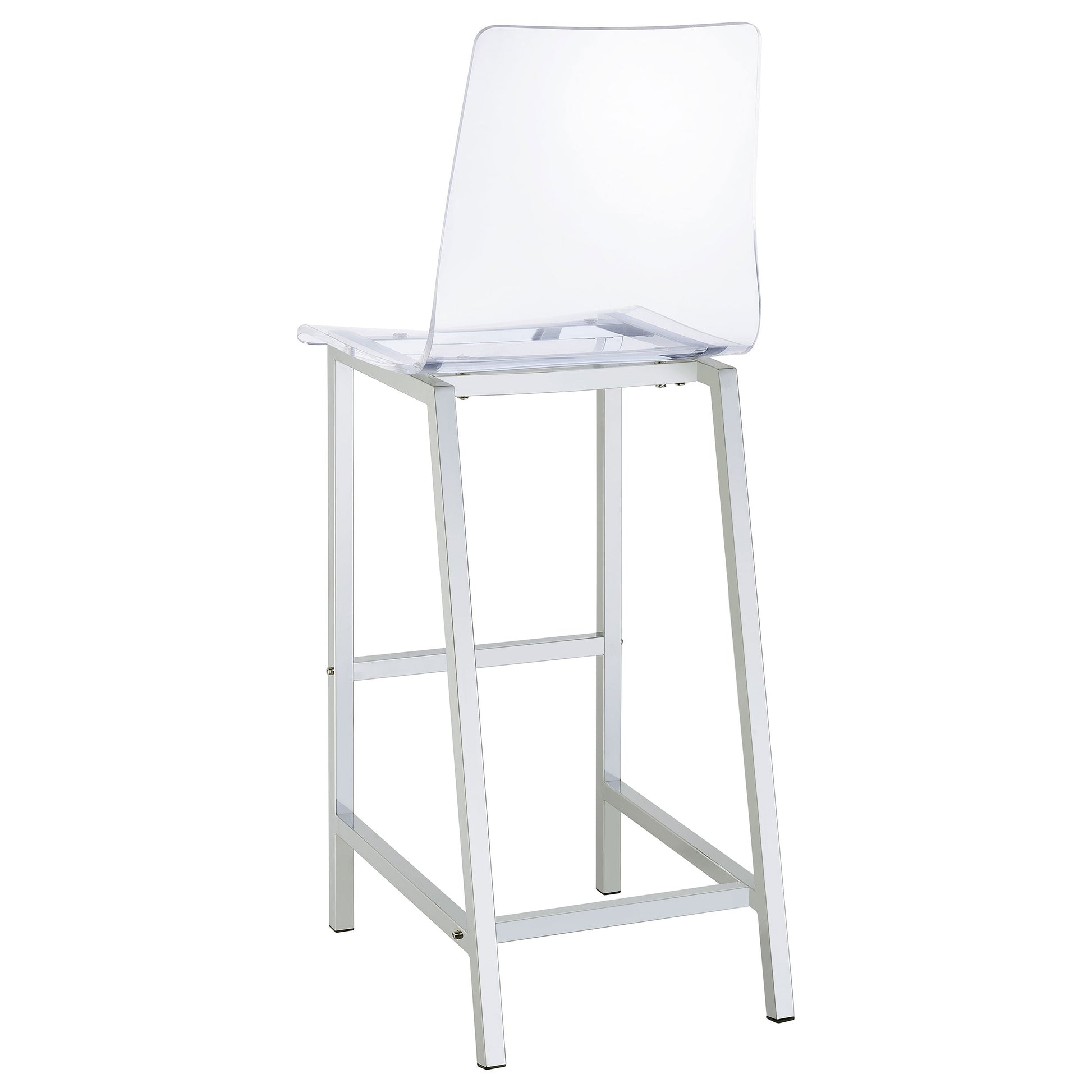 Coaster Juelia Bar Stools Chrome and Clear Acrylic (Set of 2) Default Title