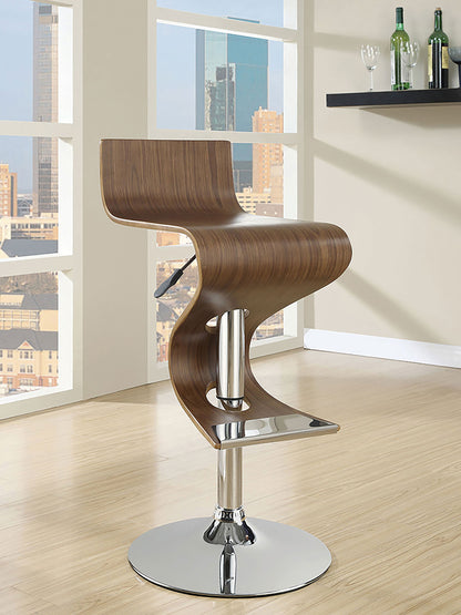 Coaster Covina Adjustable Bar Stool Walnut and Chrome Default Title