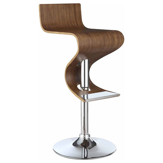 Coaster Covina Adjustable Bar Stool Walnut and Chrome Default Title