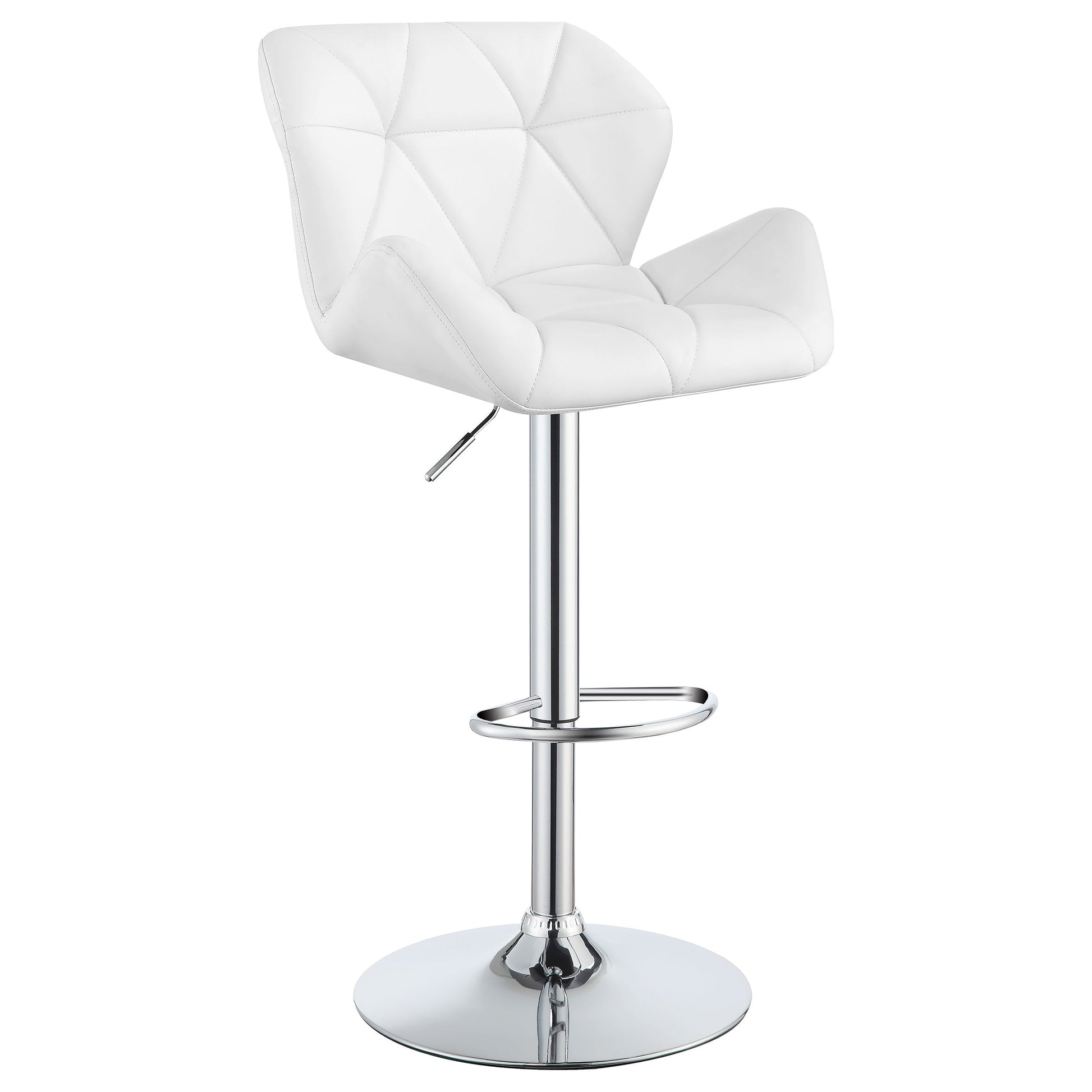 Coaster Berrington Adjustable Bar Stools Chrome and White (Set of 2) Black