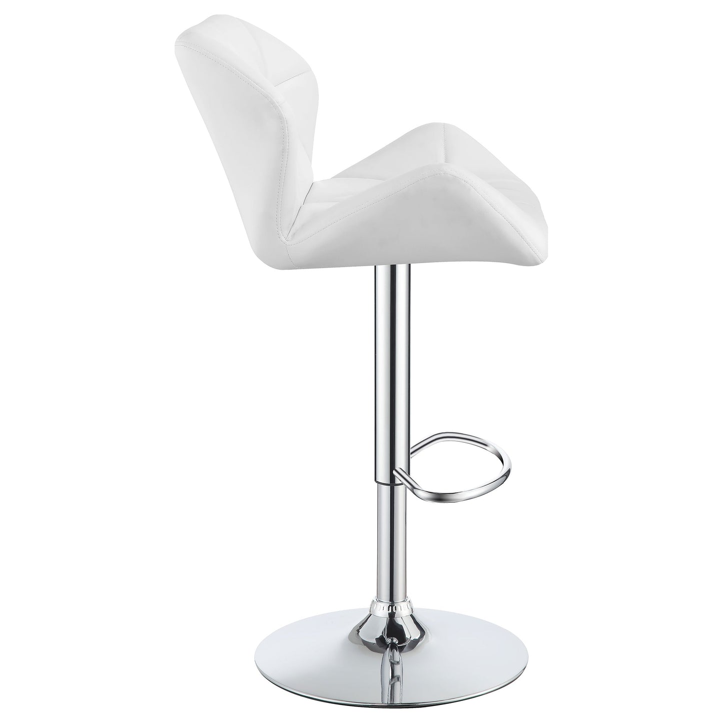 Coaster Berrington Adjustable Bar Stools Chrome and White (Set of 2) Black