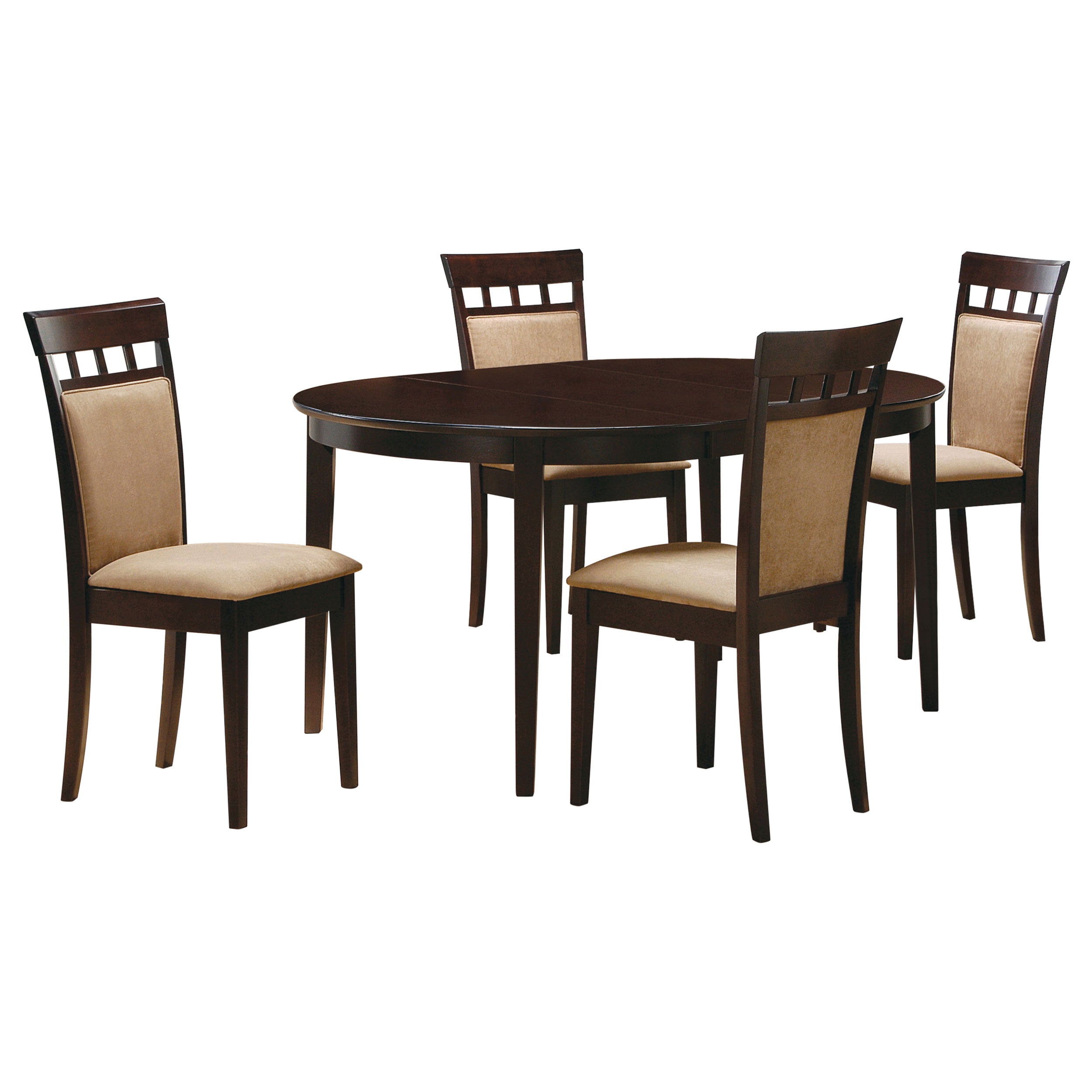 Gabriel  Extension Leaf Dining Table Set Cappuccino