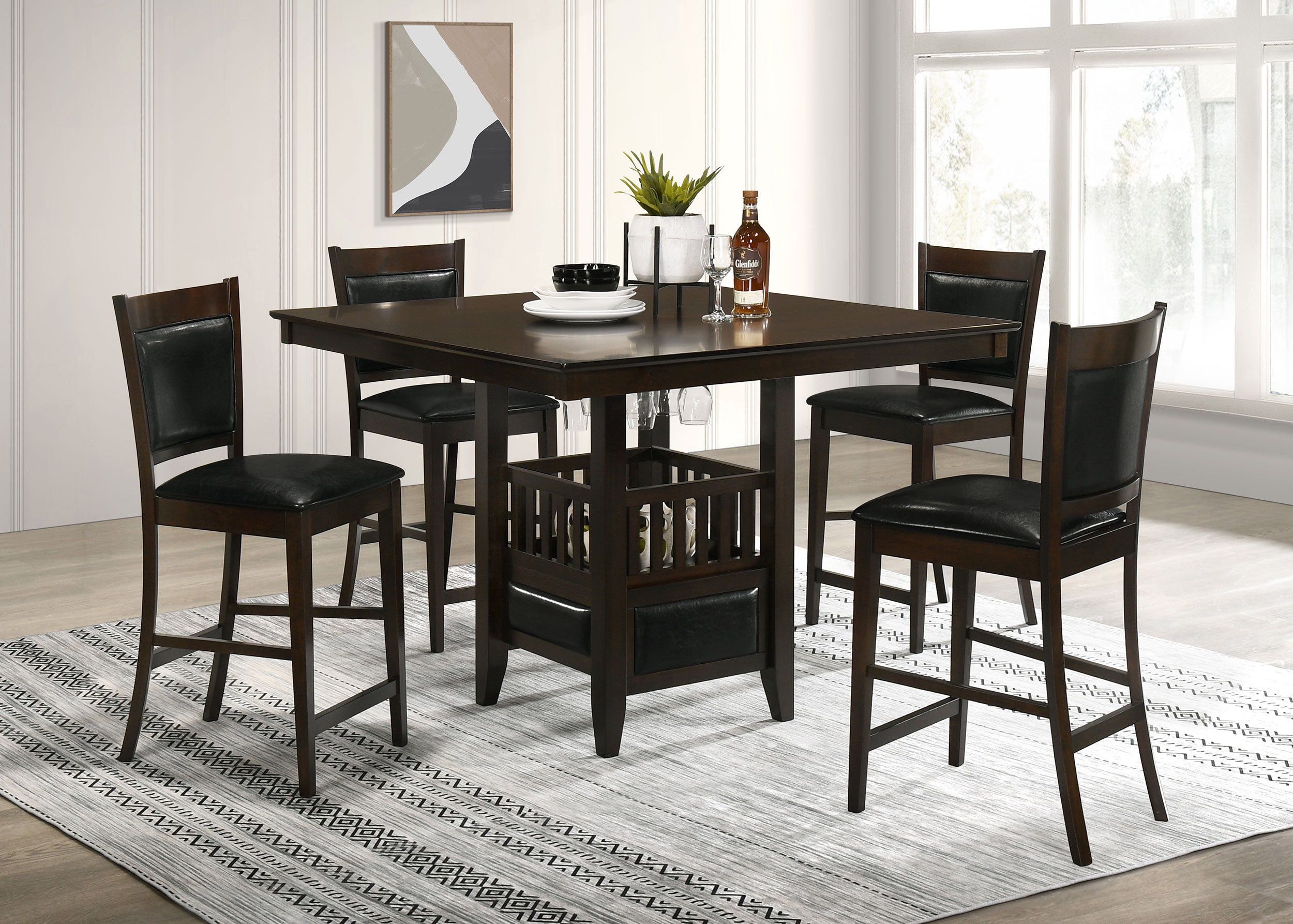 Jaden  Dining Room Set Espresso and Black