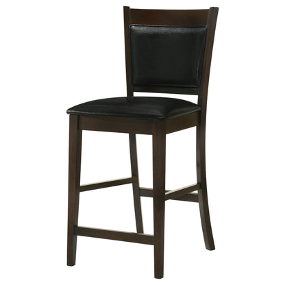 Coaster Jaden Upholstered Counter Height Stools Black and Espresso (Set of 2) Default Title