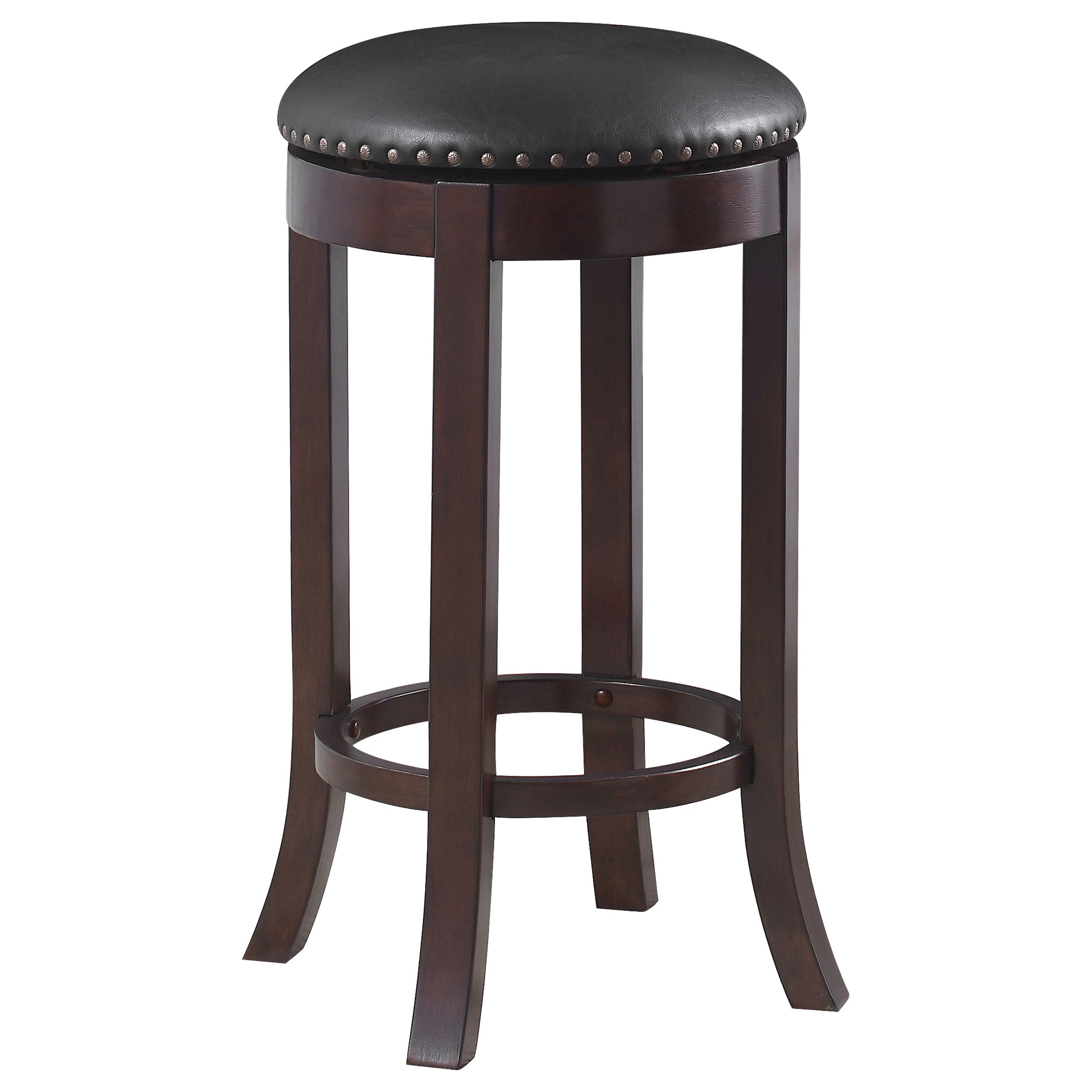 Aboushi Swivel Bar Stools with Upholstered Seat Brown (Set of 2)