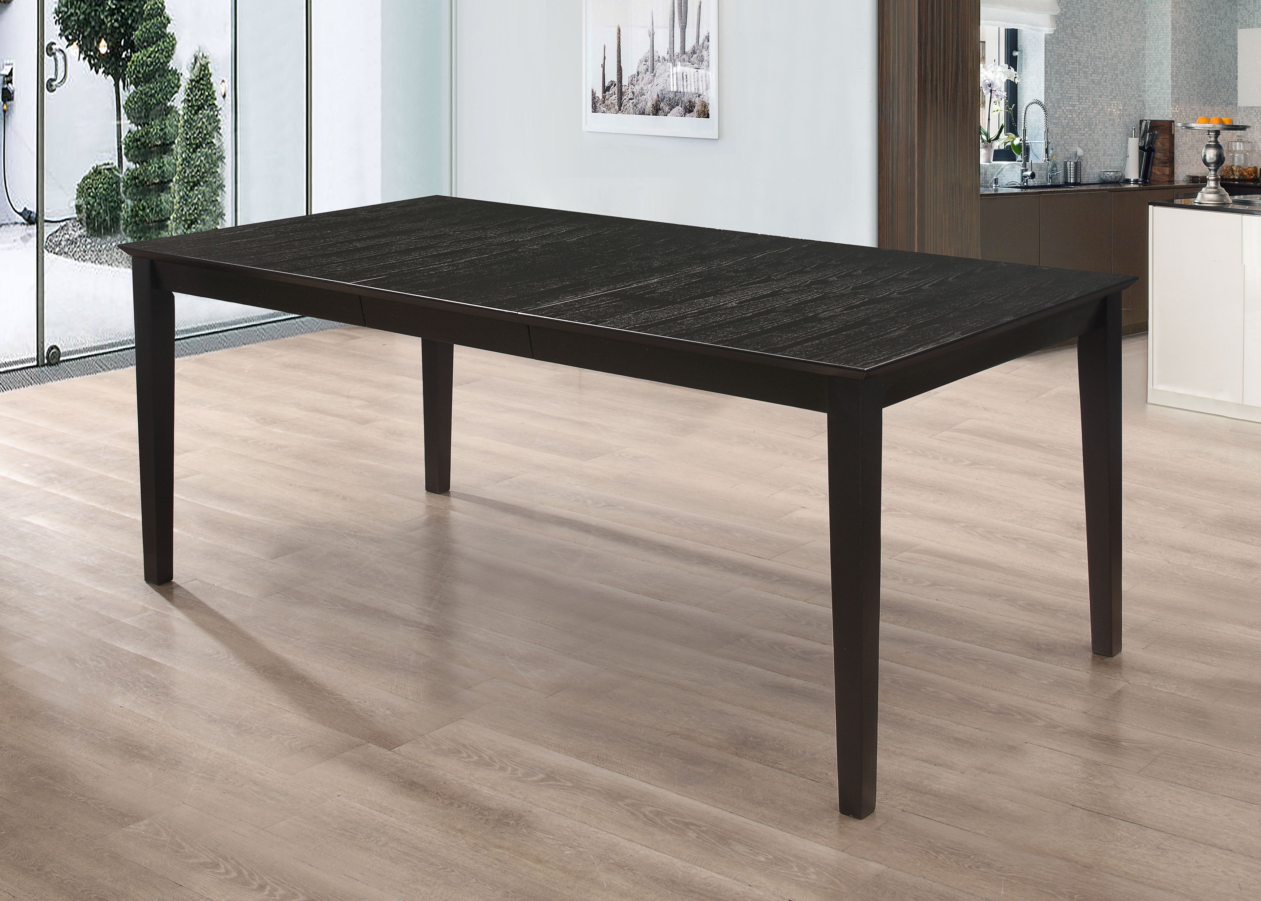 Louise Rectangular Dining Table with Extension Leaf Black