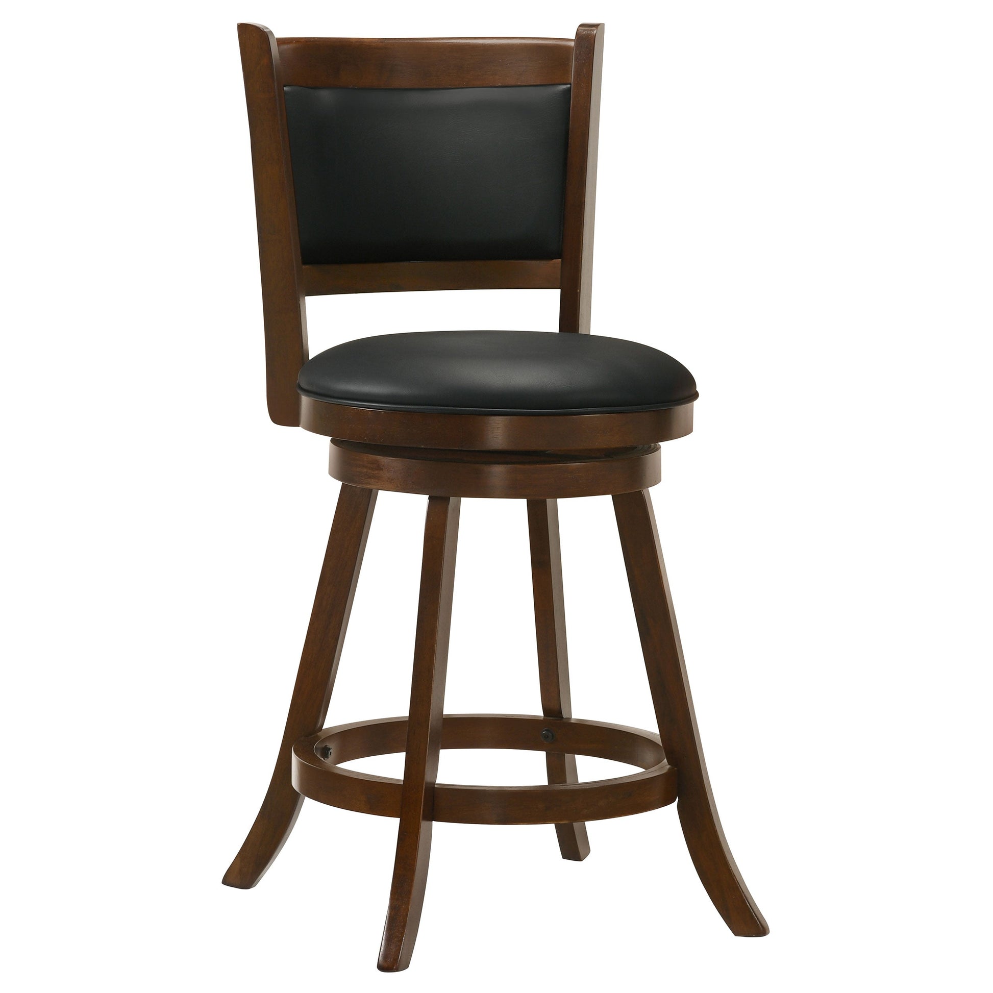 Coaster Broxton Upholstered Swivel Bar Stools Chestnut and Black (Set of 2) Counter Height