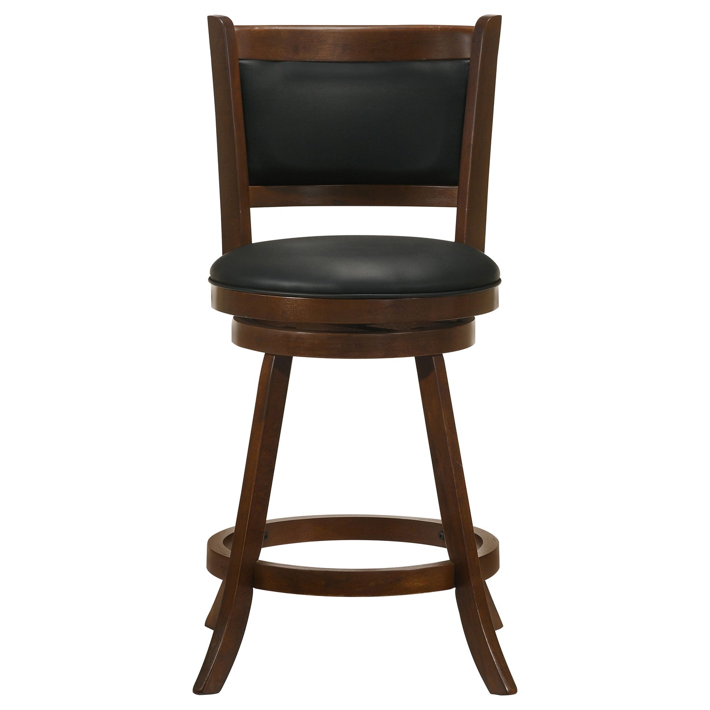 Coaster Broxton Upholstered Swivel Bar Stools Chestnut and Black (Set of 2) Counter Height