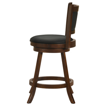 Coaster Broxton Upholstered Swivel Bar Stools Chestnut and Black (Set of 2) Counter Height