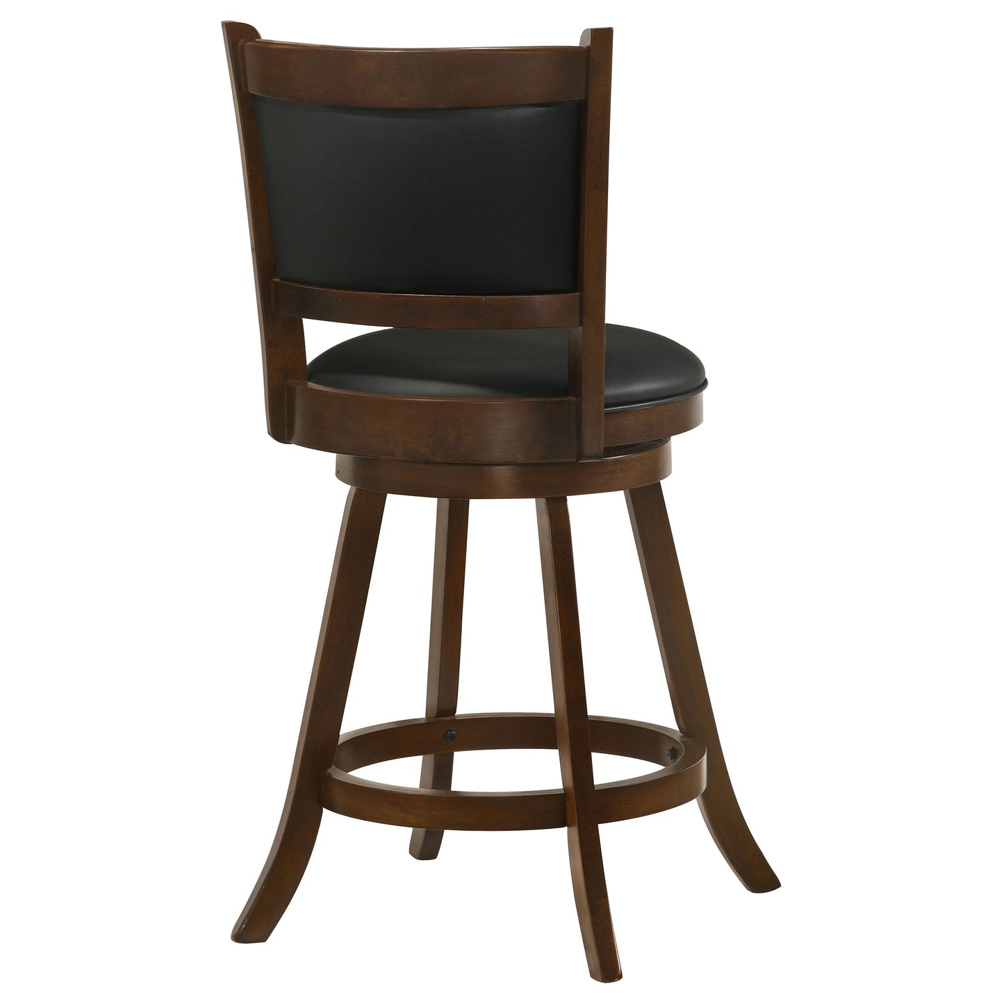 Coaster Broxton Upholstered Swivel Bar Stools Chestnut and Black (Set of 2) Counter Height