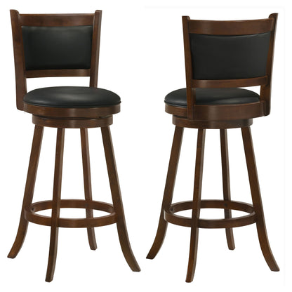 Coaster Broxton Upholstered Swivel Bar Stools Chestnut and Black (Set of 2) Swivel