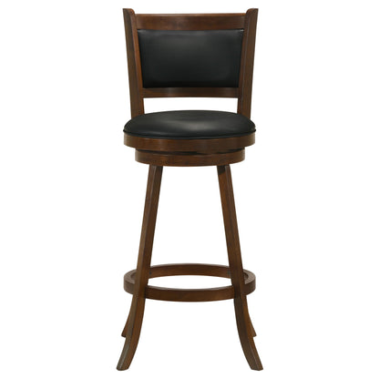 Coaster Broxton Upholstered Swivel Bar Stools Chestnut and Black (Set of 2) Counter Height