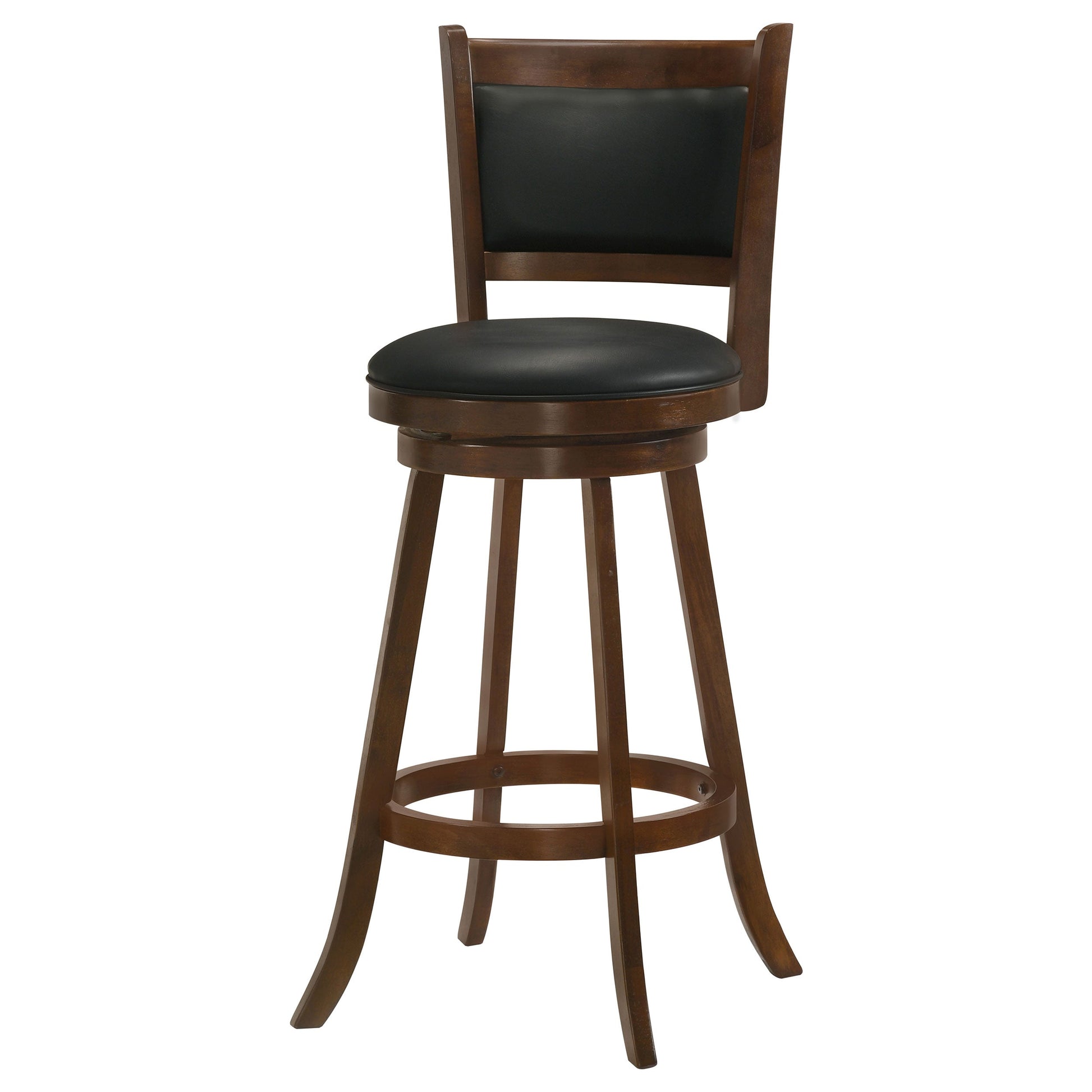 Coaster Broxton Upholstered Swivel Bar Stools Chestnut and Black (Set of 2) Counter Height