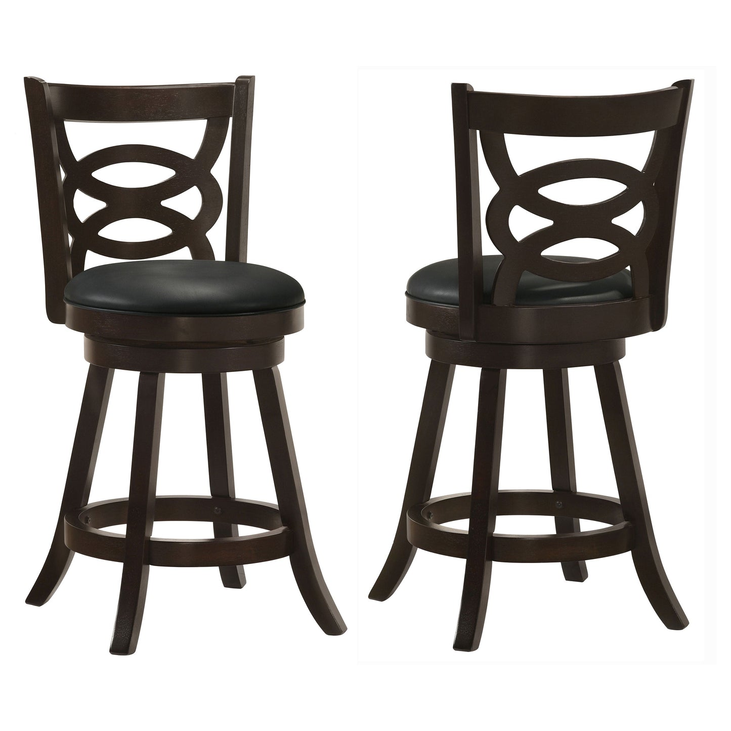 Coaster Calecita Swivel Bar Stools with Upholstered Seat Cappuccino (Set of 2) Counter Height