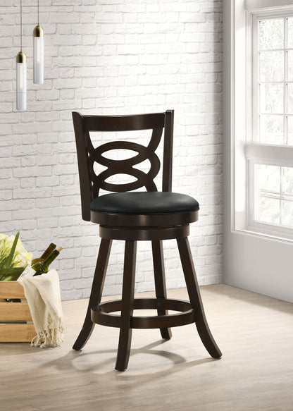 Coaster Calecita Swivel Bar Stools with Upholstered Seat Cappuccino (Set of 2) Counter Height