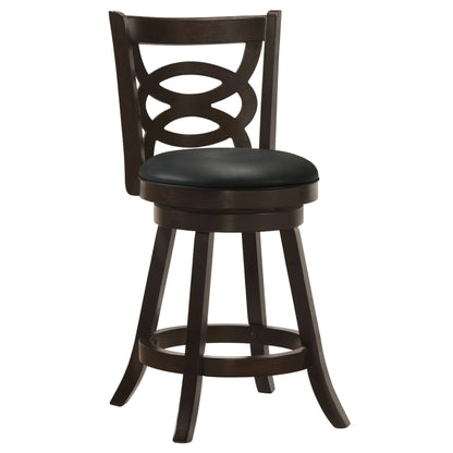 Coaster Calecita Swivel Bar Stools with Upholstered Seat Cappuccino (Set of 2) Counter Height