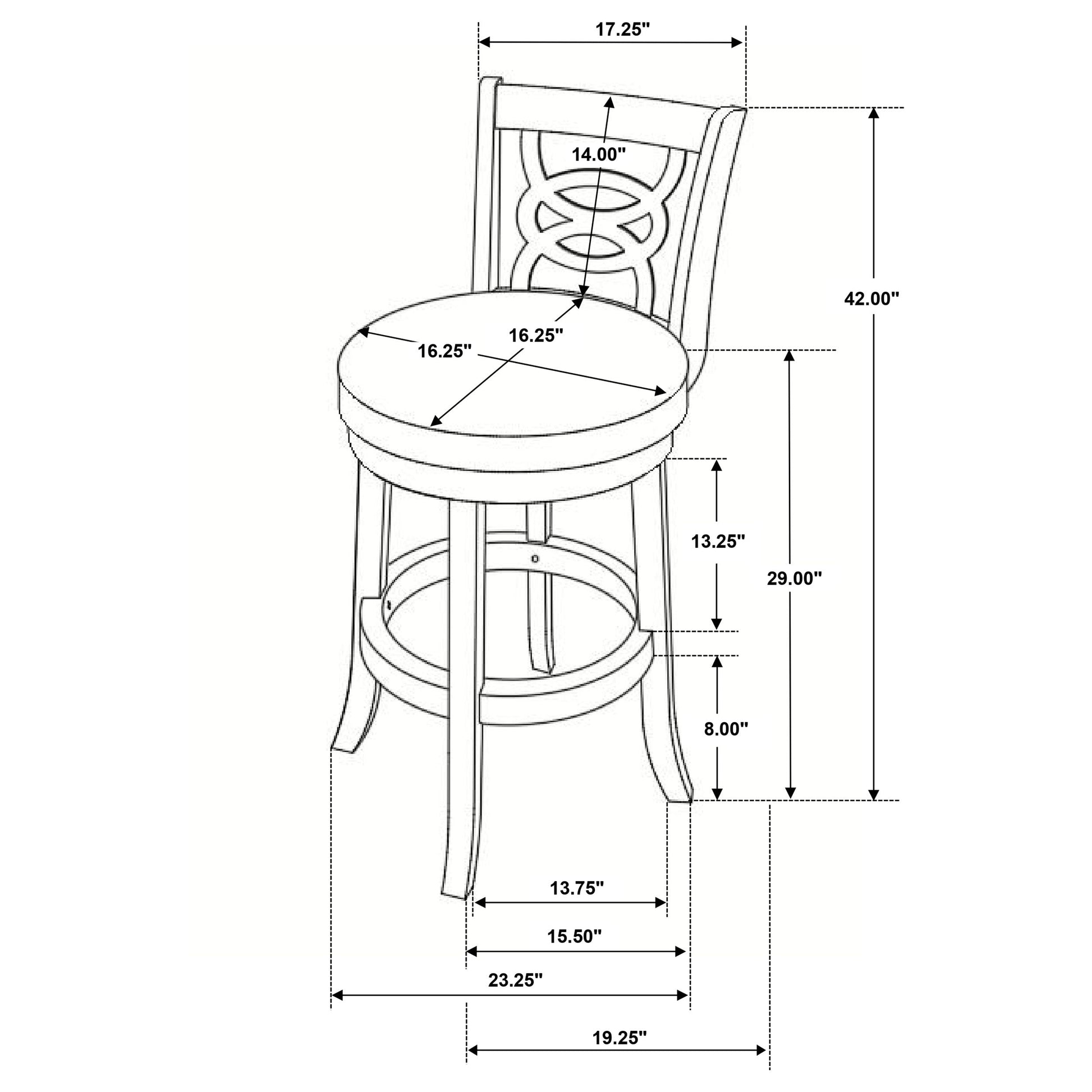 Coaster Calecita Swivel Bar Stools with Upholstered Seat Cappuccino (Set of 2) Counter Height