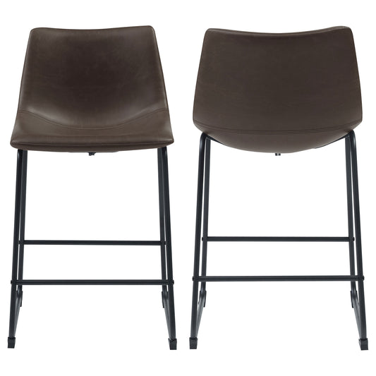 Coaster Michelle Armless Counter Height Stools Two-tone Brown and Black (Set of 2) Default Title