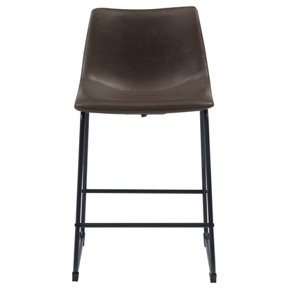 Coaster Michelle Armless Counter Height Stools Two-tone Brown and Black (Set of 2) Default Title