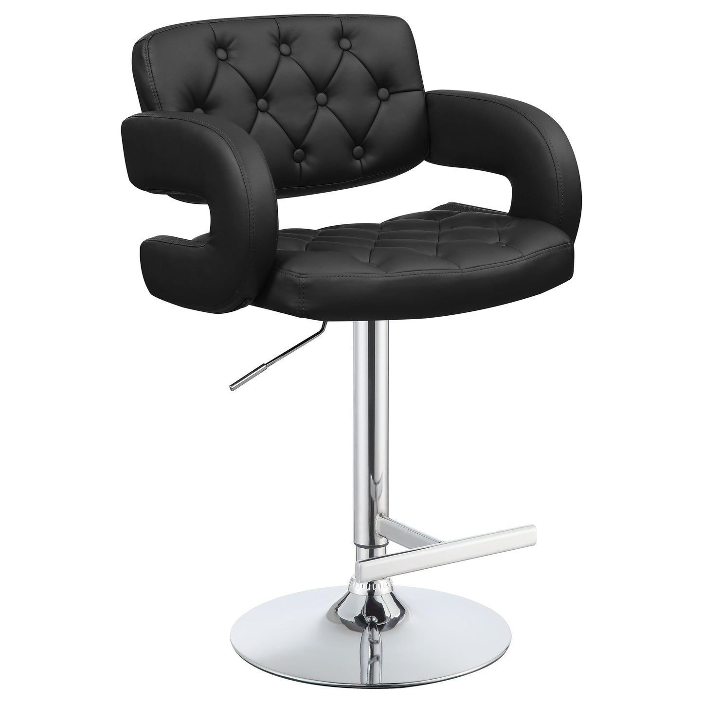 Coaster Brandi Adjustable Bar Stool Black and Chrome White