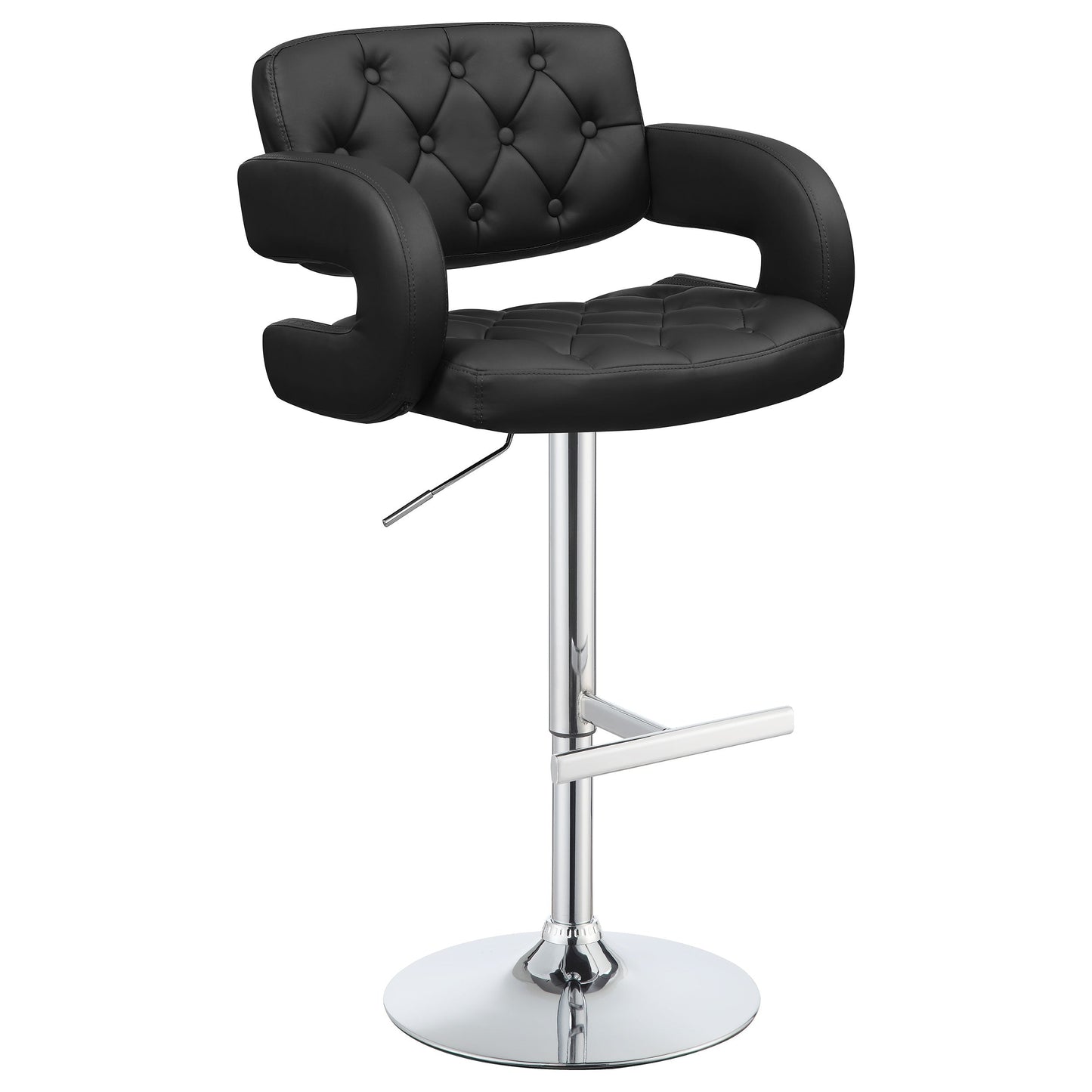 Coaster Brandi Adjustable Bar Stool Black and Chrome Black