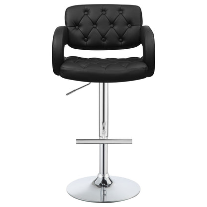 Coaster Brandi Adjustable Bar Stool Black and Chrome White