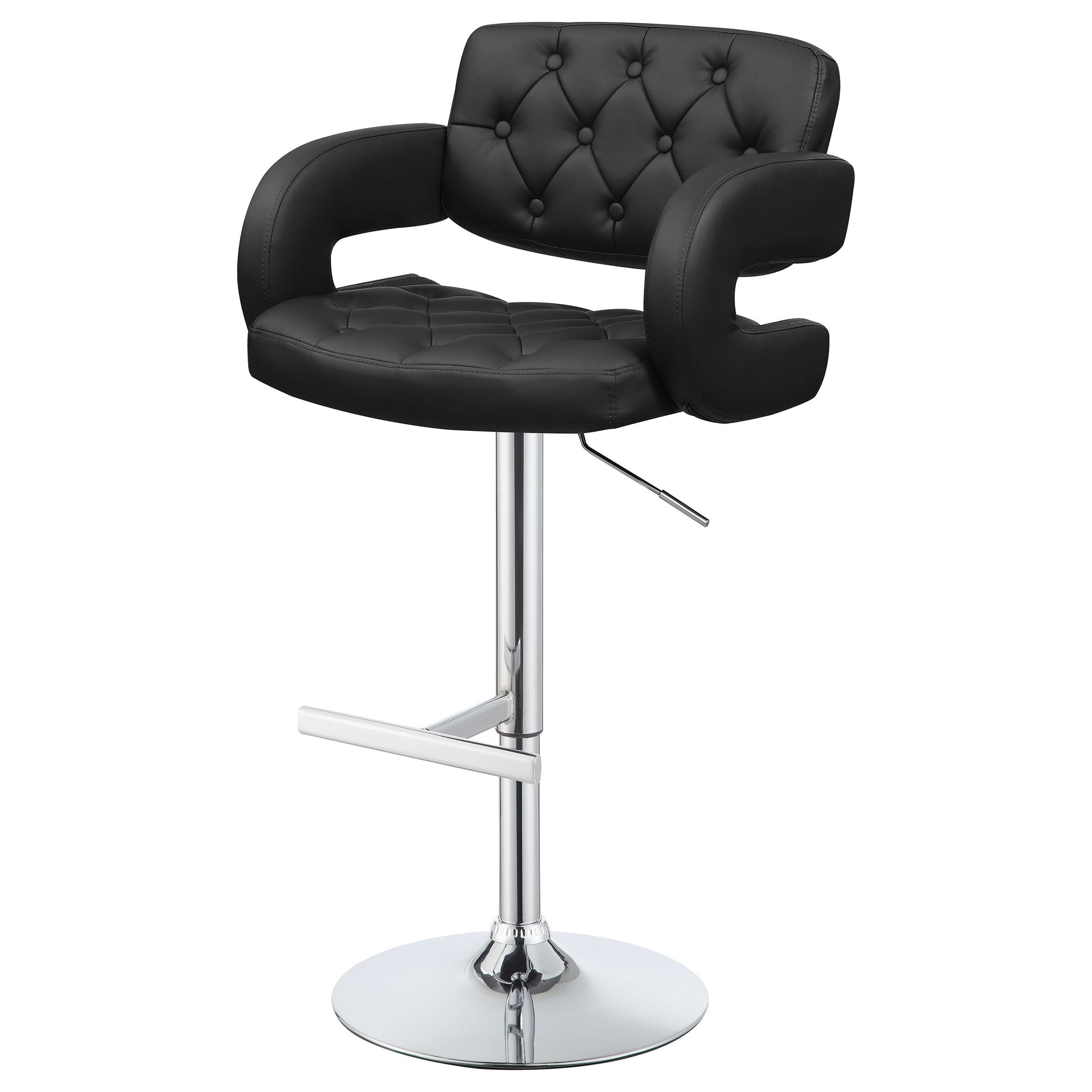 Coaster Brandi Adjustable Bar Stool Black and Chrome White