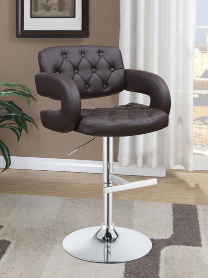 Coaster Brandi Adjustable Bar Stool Black and Chrome White