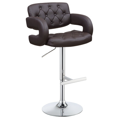 Coaster Brandi Adjustable Bar Stool Black and Chrome Brown