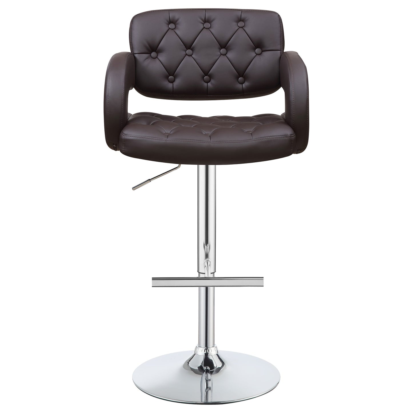 Coaster Brandi Adjustable Bar Stool Black and Chrome White