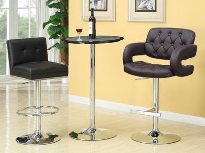 Coaster Brandi Adjustable Bar Stool Black and Chrome White