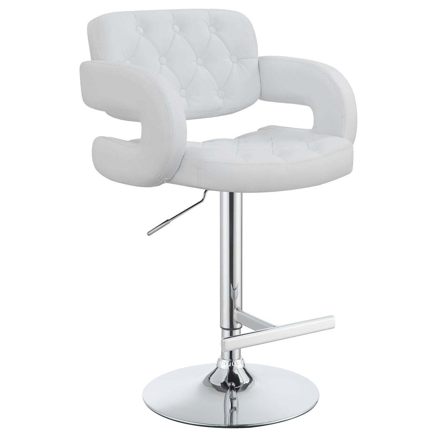 Coaster Brandi Adjustable Bar Stool Black and Chrome White