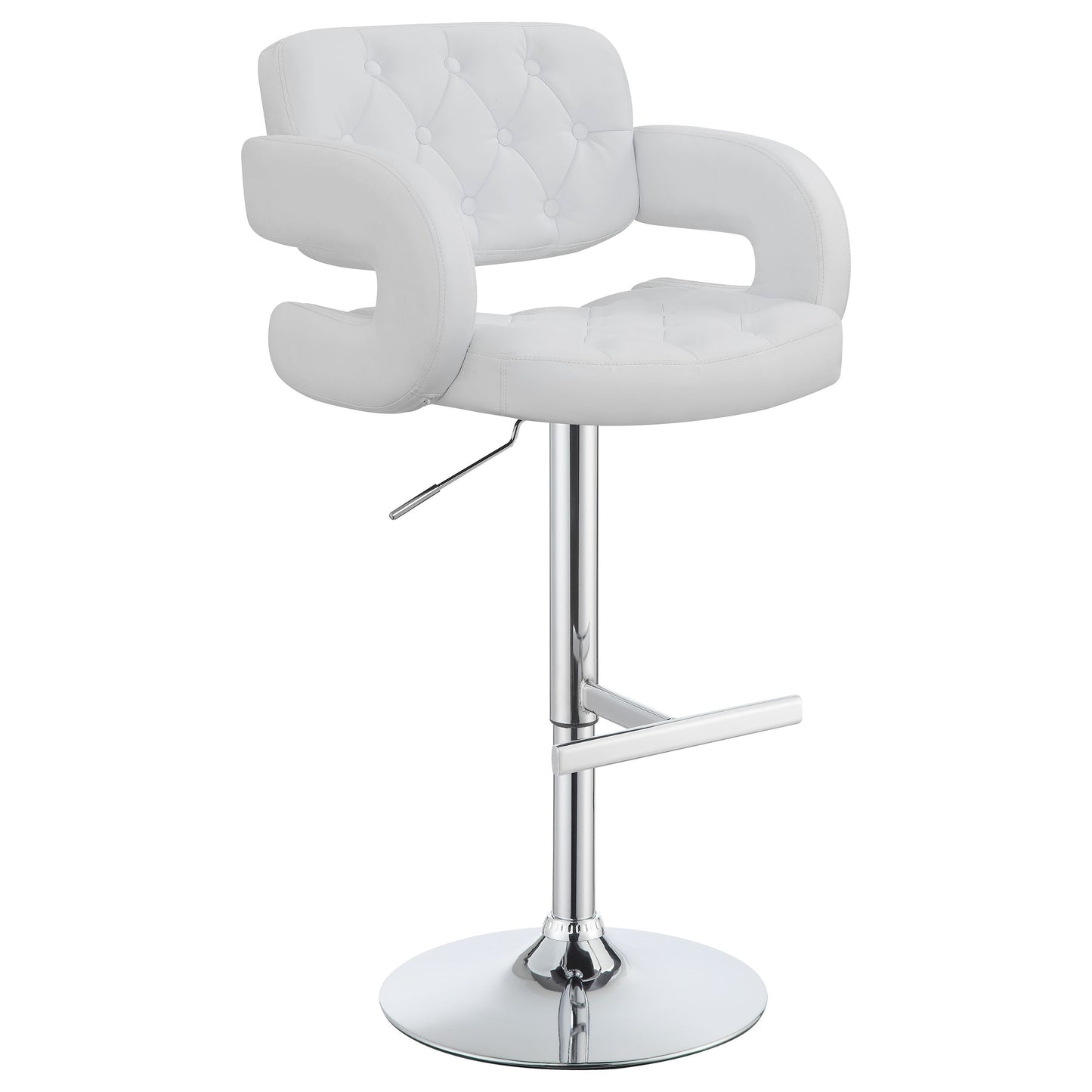 Coaster Brandi Adjustable Bar Stool Black and Chrome White