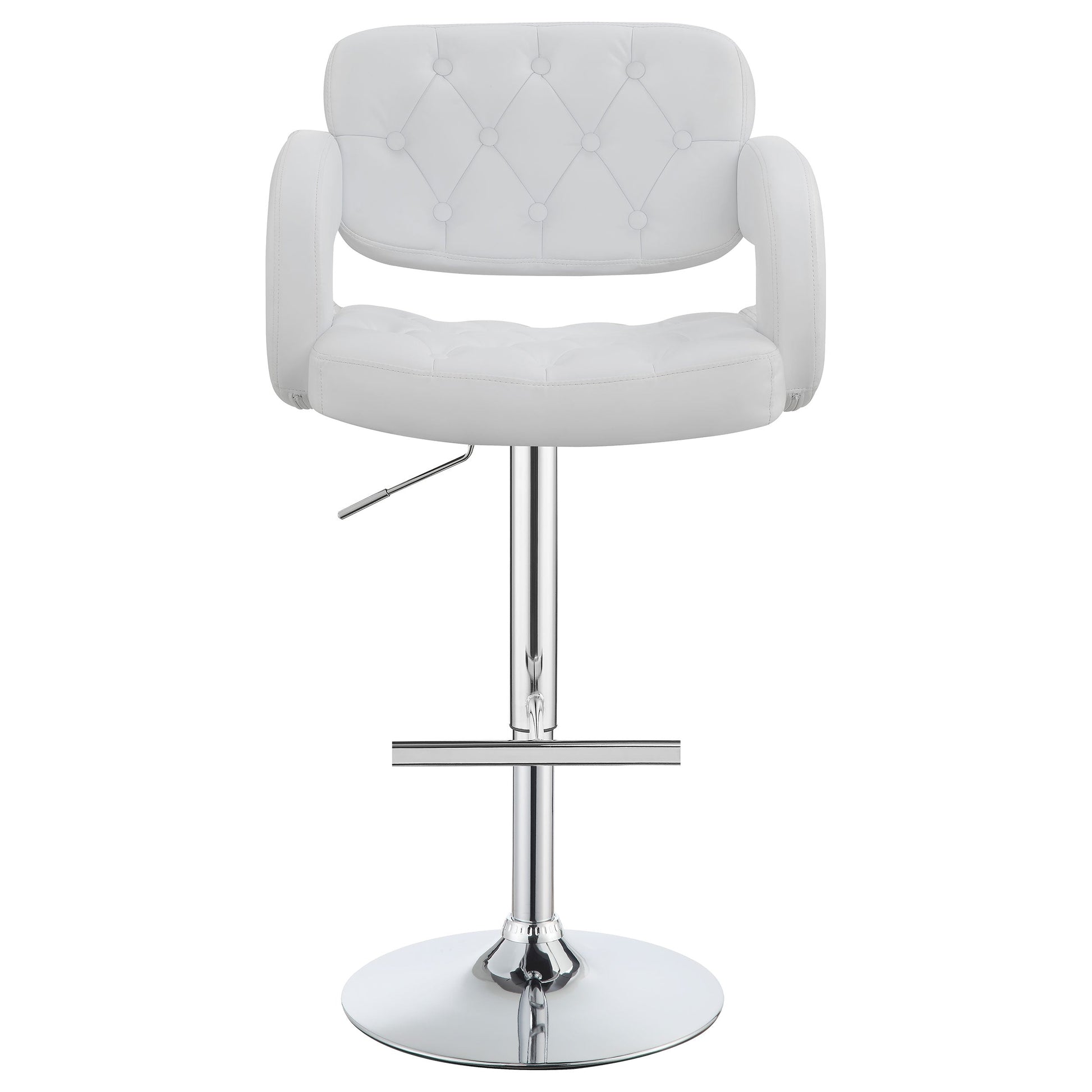 Coaster Brandi Adjustable Bar Stool Black and Chrome White