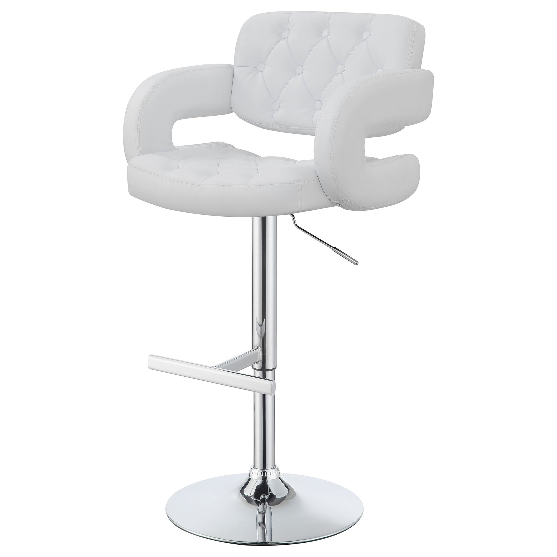 Coaster Brandi Adjustable Bar Stool Black and Chrome White