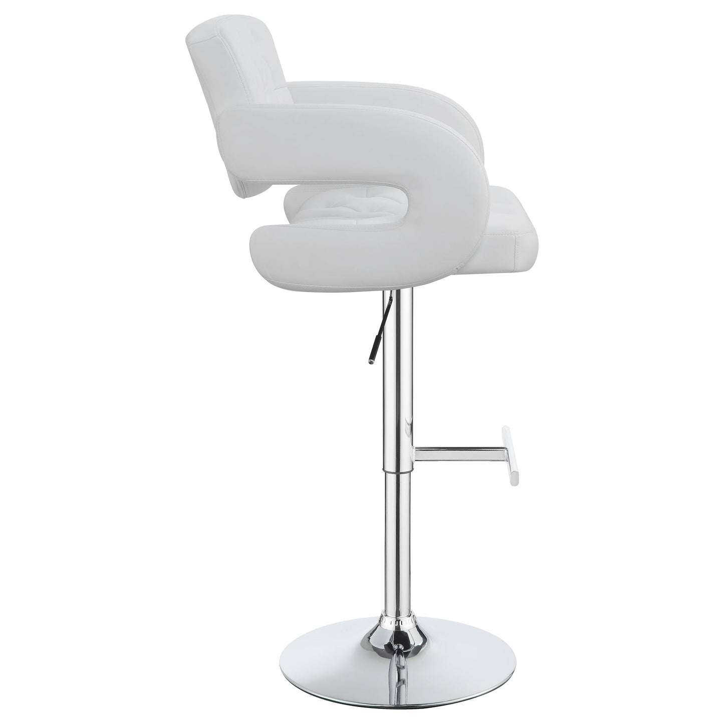 Coaster Brandi Adjustable Bar Stool Black and Chrome White