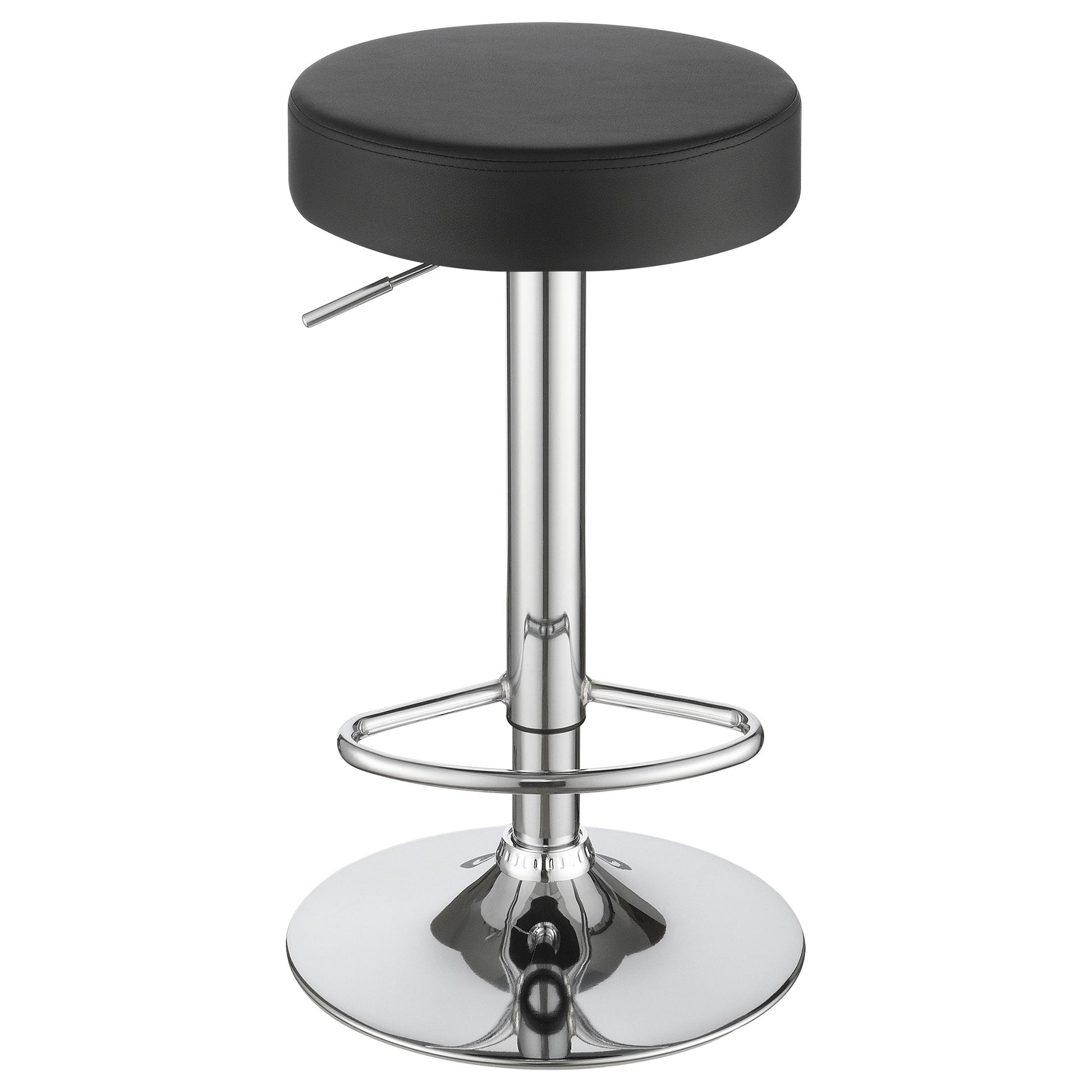 Coaster Ramses Adjustable Backless Bar Stool Chrome and White Black