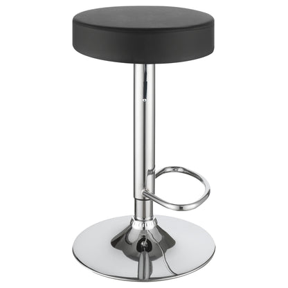 Coaster Ramses Adjustable Backless Bar Stool Chrome and White Black