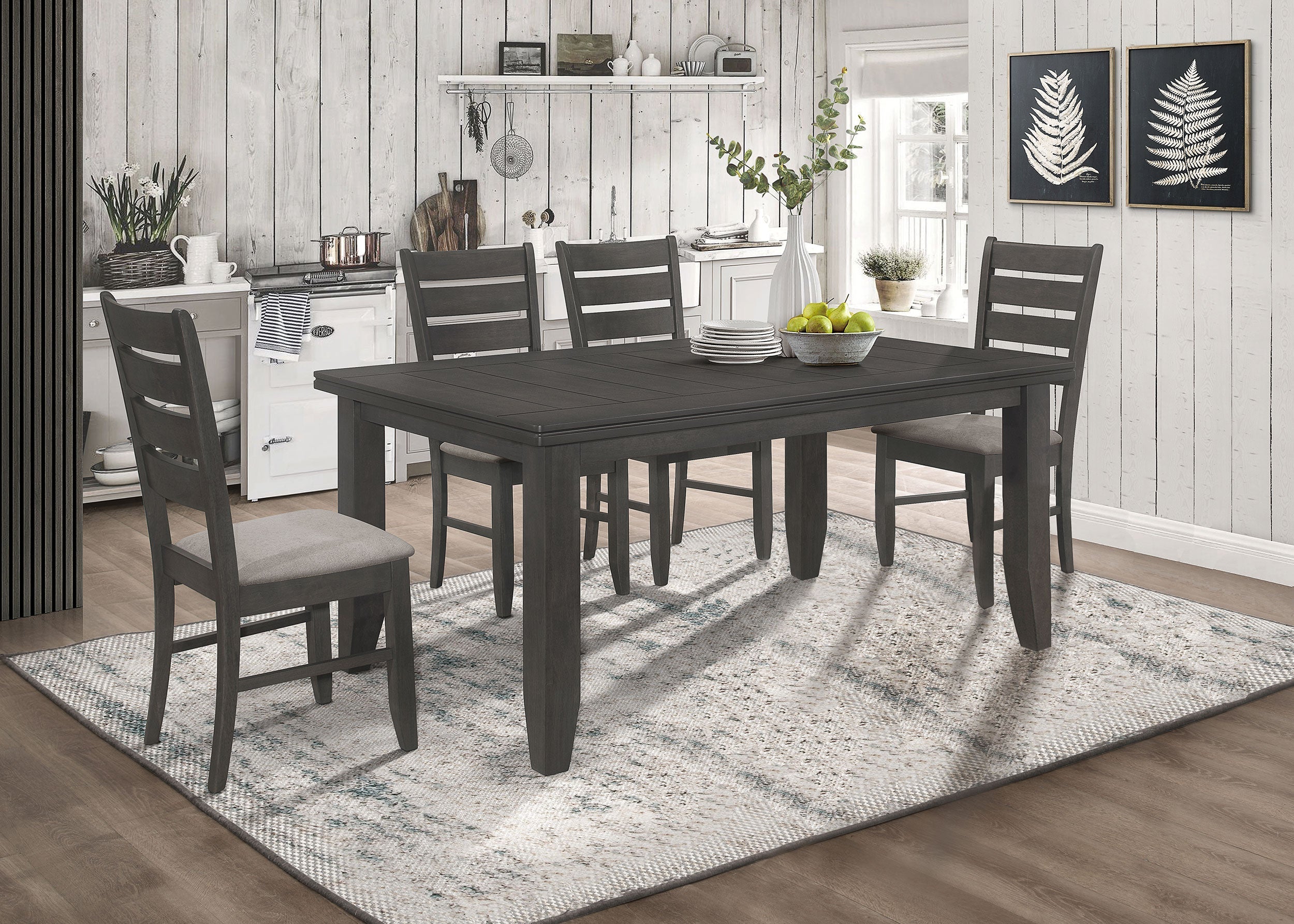 Dalila  Rectangular Dining Set Grey and Dark Grey